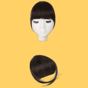 NIB BARSDAR Medium Brown Human Hair Clip In Bangs Thick Bang